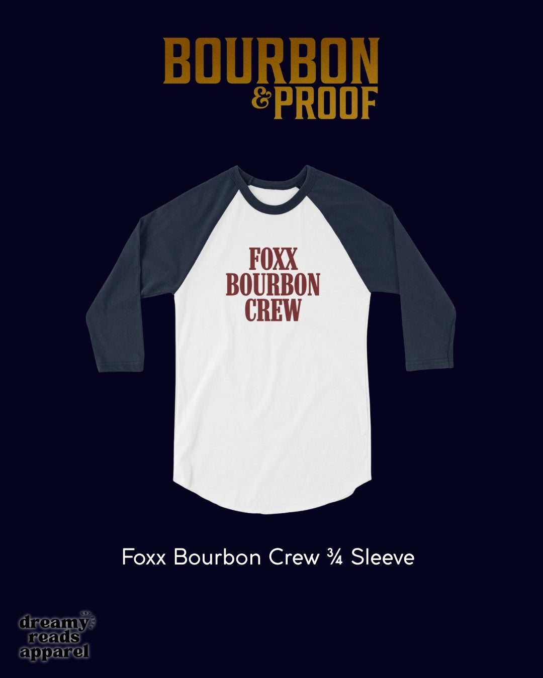 Foxx Bourbon Crew 3/4 Sleeve