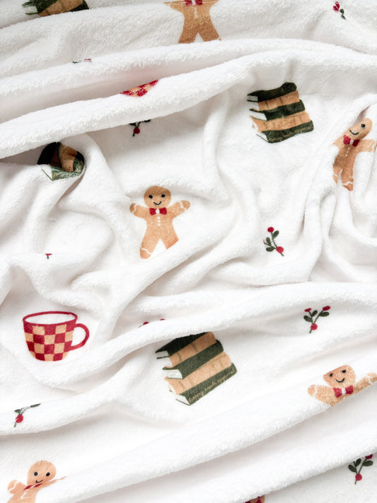 Festive Bookish Throw Blanket