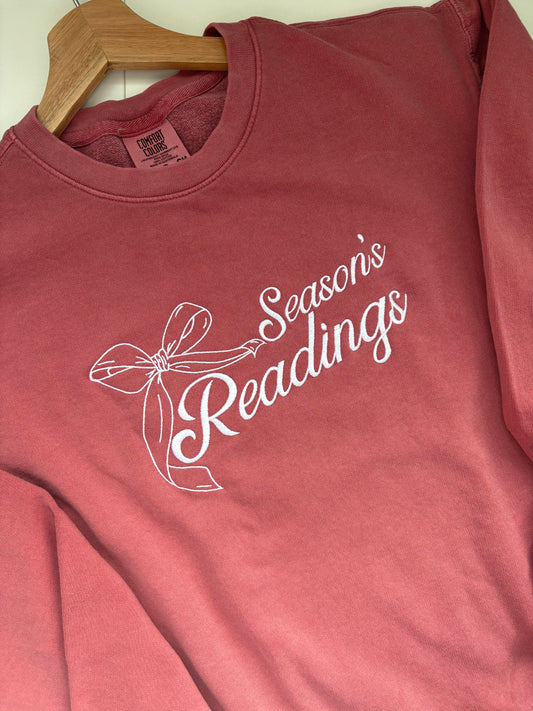 Season’s Readings Embroidered Crewneck Sweatshirt