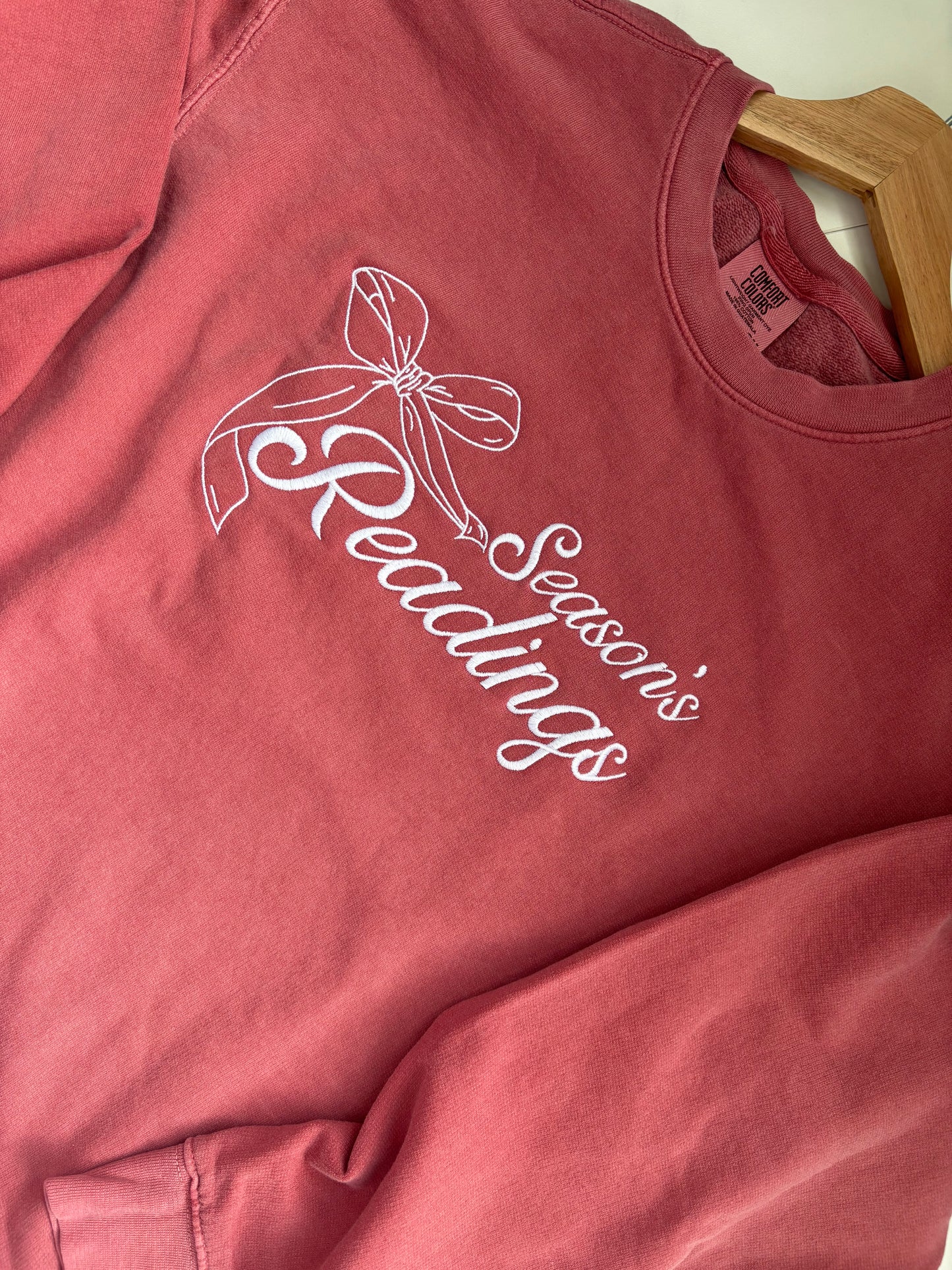 Season’s Readings Embroidered Crewneck Sweatshirt