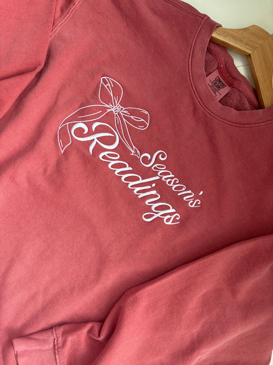 Season’s Readings Embroidered Crewneck Sweatshirt