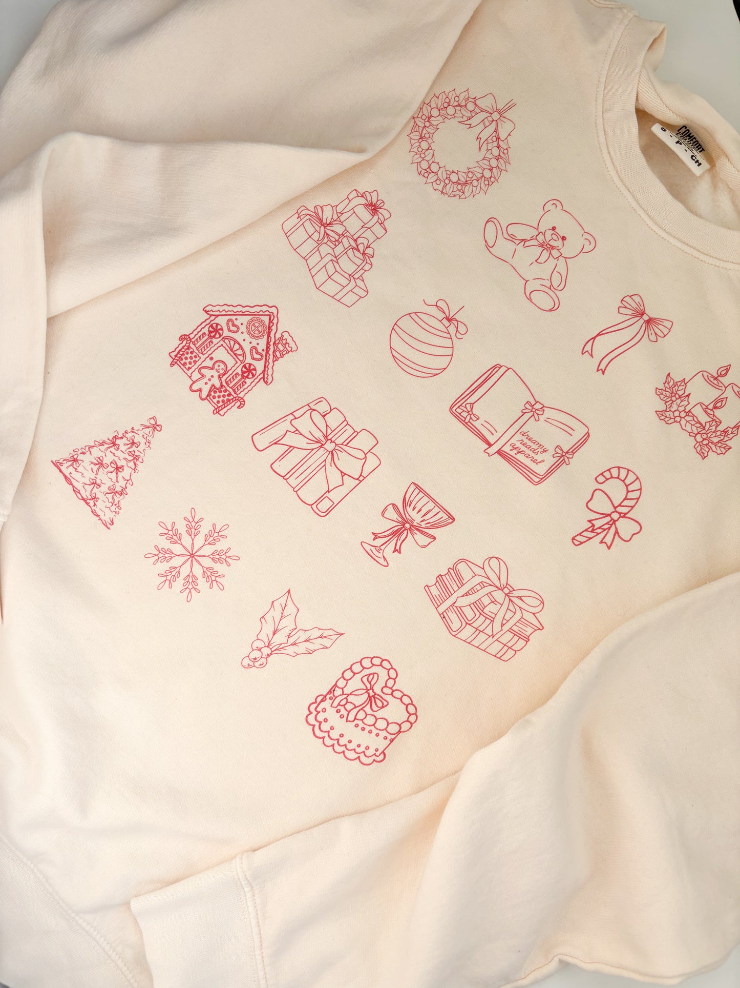 Festive Bookish Crewneck Sweatshirt