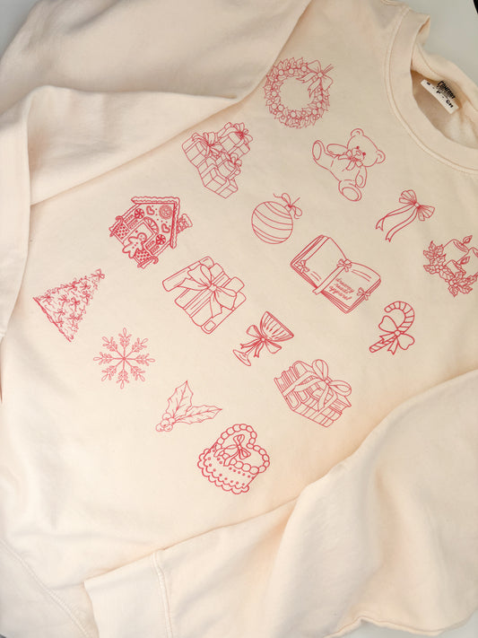 Festive Bookish Crewneck Sweatshirt