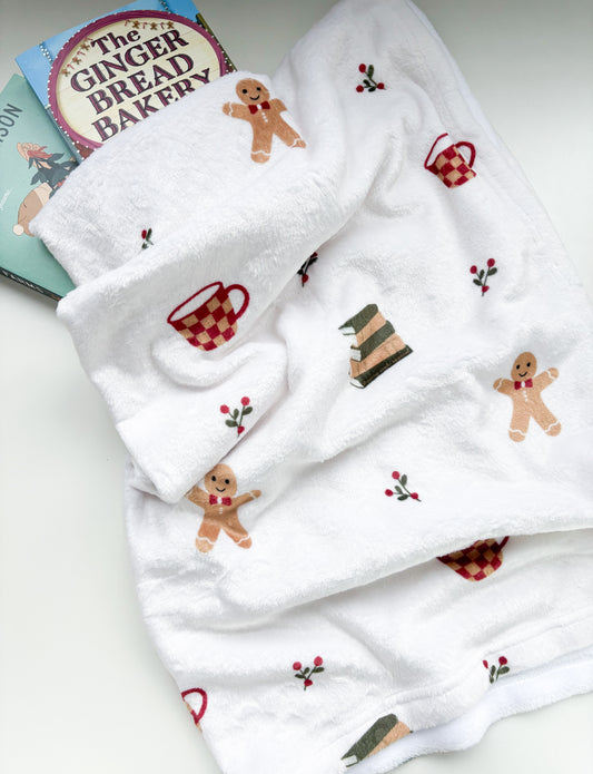 Festive Bookish Throw Blanket