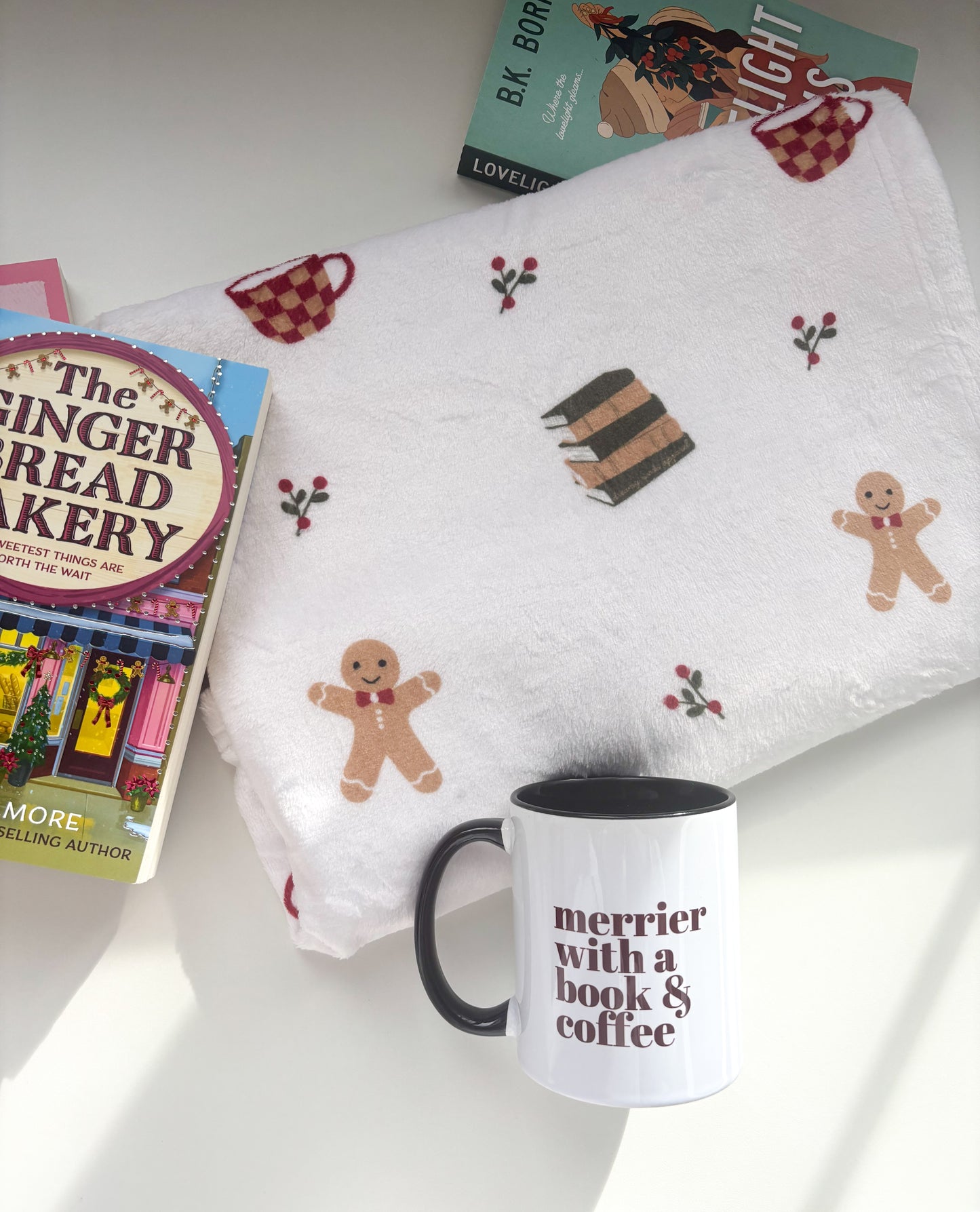 Festive Bookish Throw Blanket