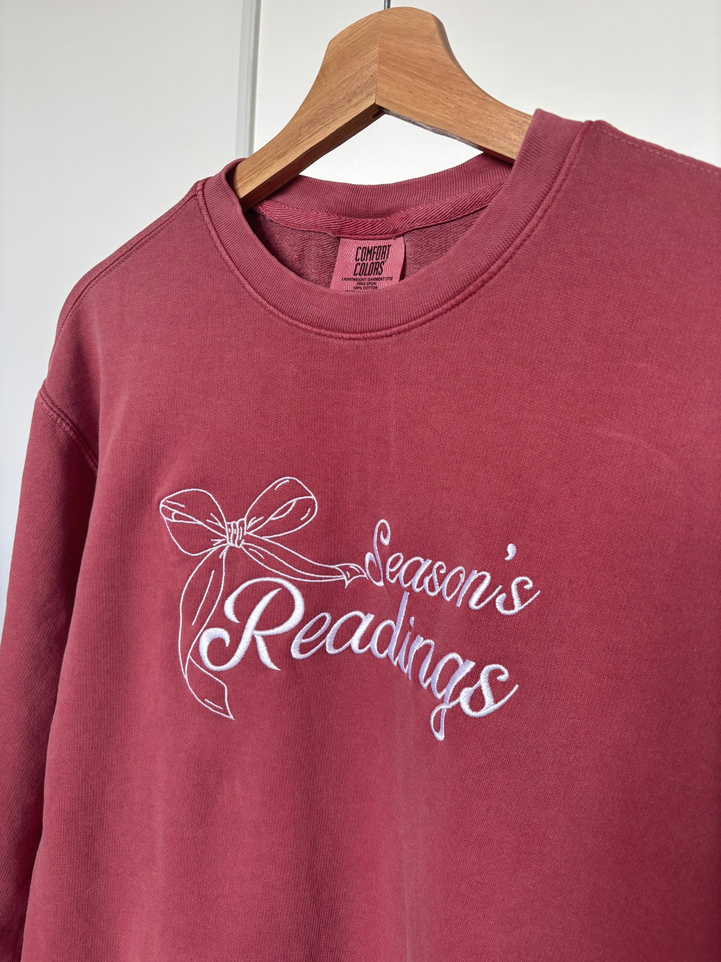 Season’s Readings Embroidered Crewneck Sweatshirt